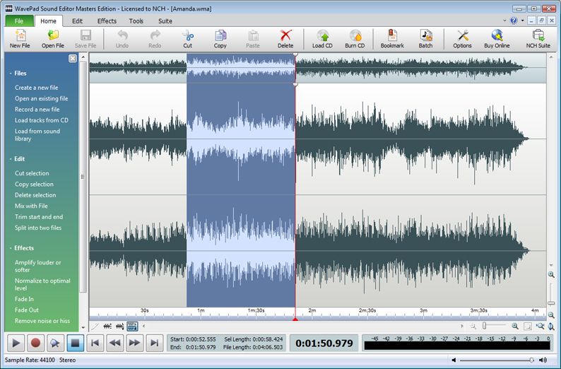 Wavepad Audio Editor Screenshot